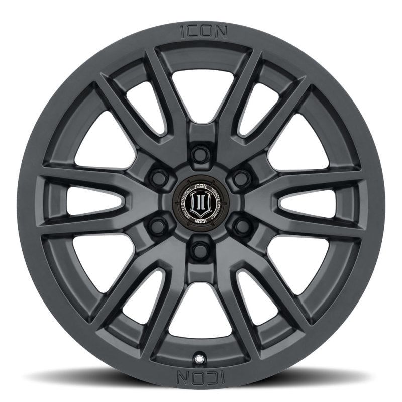 ICON Vector 6 17x8.5 6x5.5 25mm Offset 5.75in BS 95.1mm Bore Satin Black Wheel - SMINKpower Performance Parts ICO2417859057SB ICON