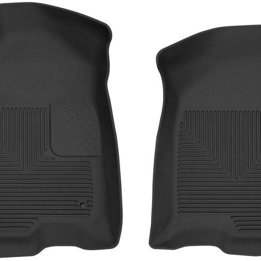 Husky Liners 19-23 Chevy Silverado 1500 Crew Cab/Double Cab X-Act Contour Front Black Floor Liners-Floor Mats - Rubber-Husky Liners-HSL54101-SMINKpower Performance Parts