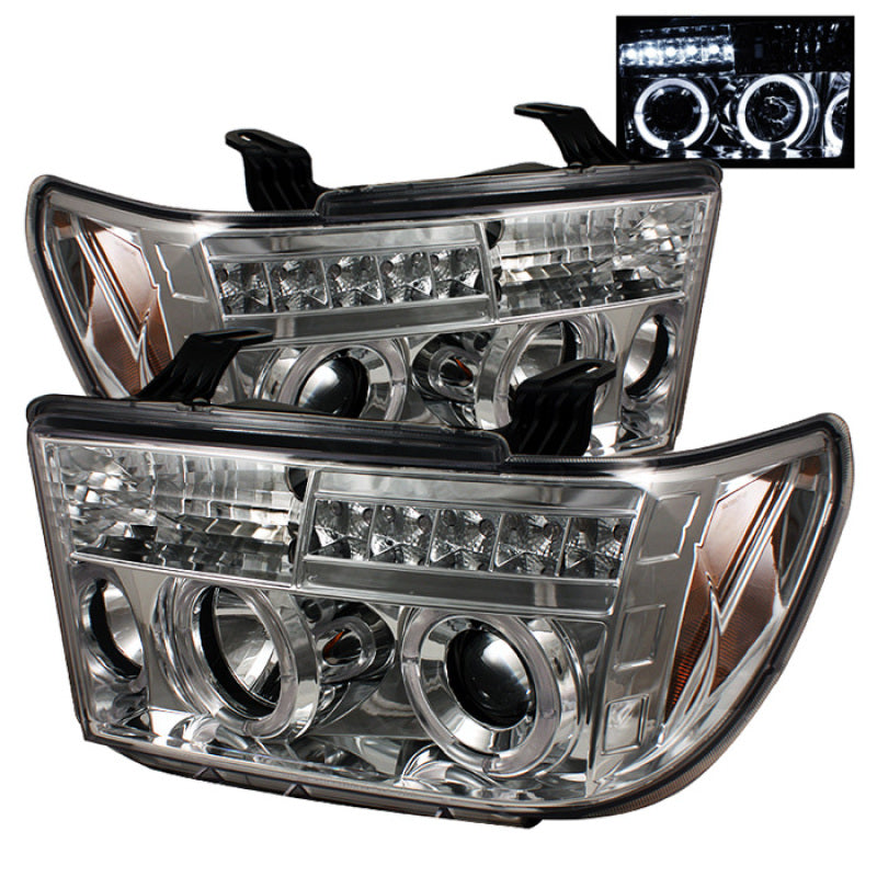 Spyder Toyota Tundra 07-13 Projector Headlights LED Halo LED Chrm PRO-YD-TTU07-HL-C-Headlights-SPYDER-SPY5012036-SMINKpower Performance Parts