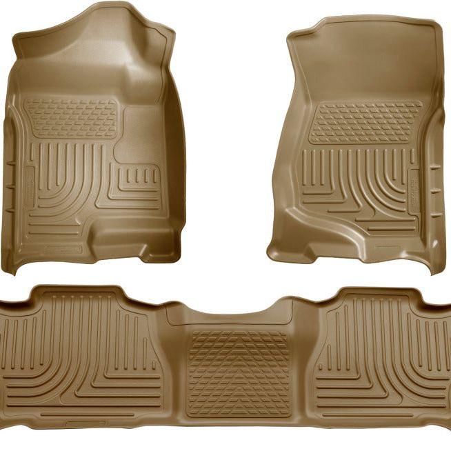 Husky Liners 07-13 GM Escalade/Suburban/Yukon WeatherBeater Tan Front & 2nd Seat Floor Liners-Floor Mats - Rubber-Husky Liners-HSL98253-SMINKpower Performance Parts