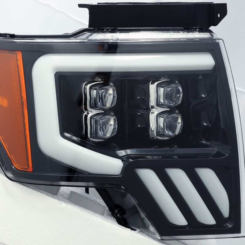 AlphaRex 09-14 Ford F-150 NOVA LED Proj Headlights Plank Style Gloss Black w/Activ Light/Seq Signal-Headlights-AlphaRex-ARX880190-SMINKpower Performance Parts