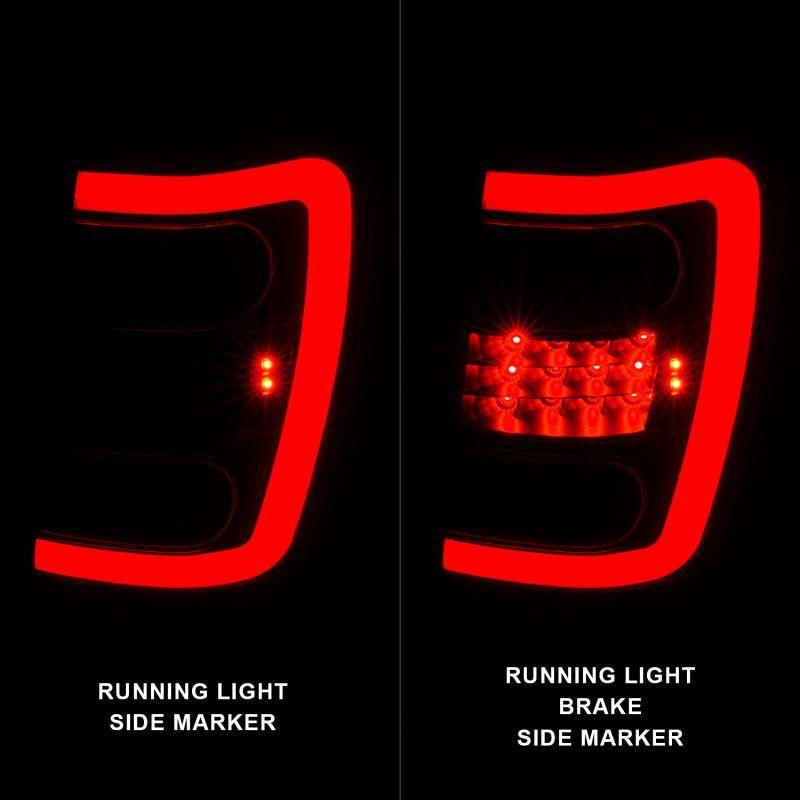 ANZO 1999-2004 Jeep Grand Cherokee LED Tail Lights w/ Light Bar Black Housing Clear Lens - SMINKpower Performance Parts ANZ311394 ANZO