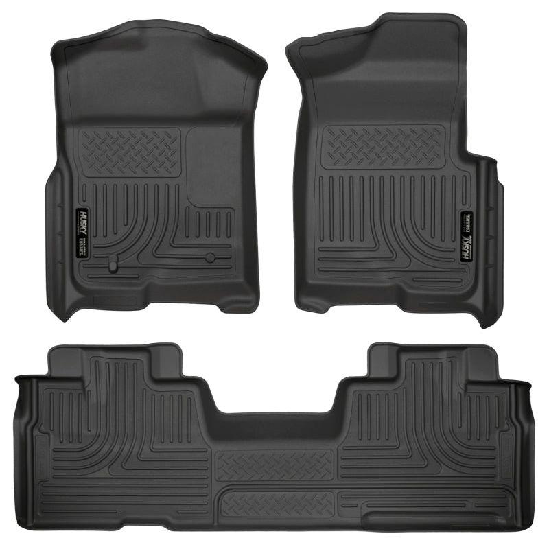 Husky Liners 09-12 Ford F-150 Super Cab WeatherBeater Combo Black Floor Liners-Floor Mats - Rubber-Husky Liners-HSL98341-SMINKpower Performance Parts