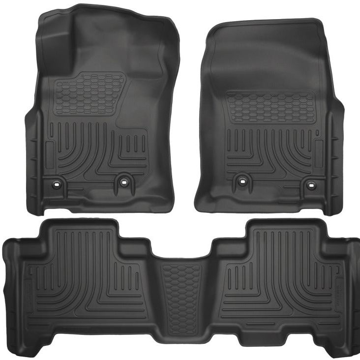 Husky Liners 2013 Toyota 4Runner WeatherBeater Black Front & 2nd Seat Floor Liners-Floor Mats - Rubber-Husky Liners-HSL99571-SMINKpower Performance Parts