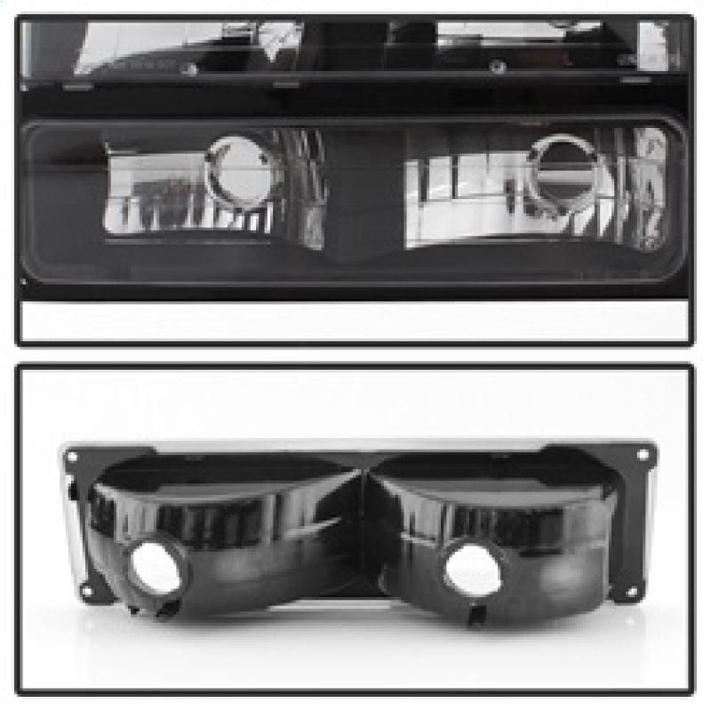 Xtune Chevy Suburban 94-98 Headlights w/ Corner & Parking Lights 8pcs Black HD-JH-CCK88-AM-BK-SET - SMINKpower Performance Parts SPY5072221 SPYDER