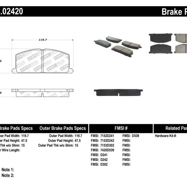 StopTech Performance Brake Pads-Brake Pads - Performance-Stoptech-STO309.02420-SMINKpower Performance Parts