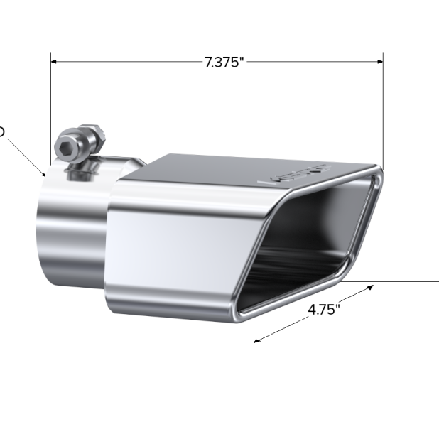 MBRP Universal Tip 4.50in x 2.75in ID Rectangle Angled Cut 3in OD Inlet 7.75in Lgth T304 Driver Side-Steel Tubing-MBRP-MBRPT5119-SMINKpower Performance Parts