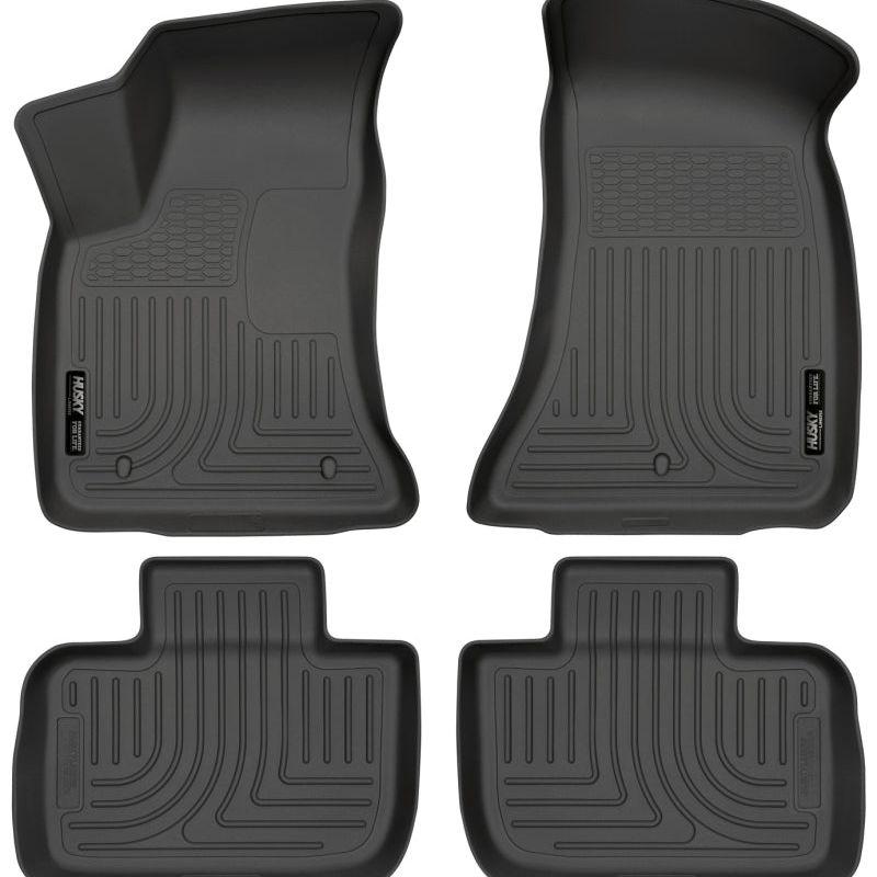 Husky Liners 11-12 Dodge Charger/Chrysler 300 WeatherBeater Combo Black Floor Liners-Floor Mats - Rubber-Husky Liners-HSL98061-SMINKpower Performance Parts