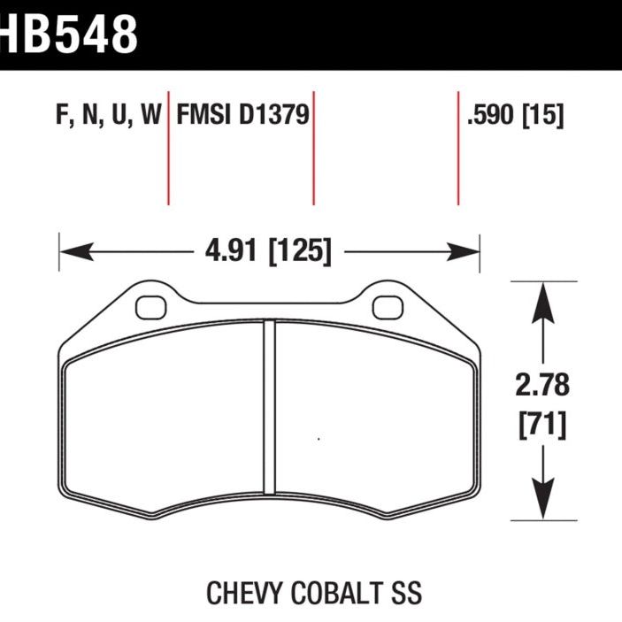 Hawk 08-10 Chevrolet Cobalt / HHR HPS 5.0 Front Brake Pads - SMINKpower Performance Parts HAWKHB548B.510 Hawk Performance