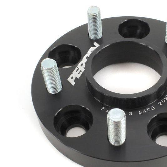 Perrin 17-18 Honda Civic Si 64.1mm Hub 5x114.3 20mm Wheel Spacers (One Pair)-Wheel Spacers & Adapters-Perrin Performance-PERPHP-WHL-020BK-SMINKpower Performance Parts