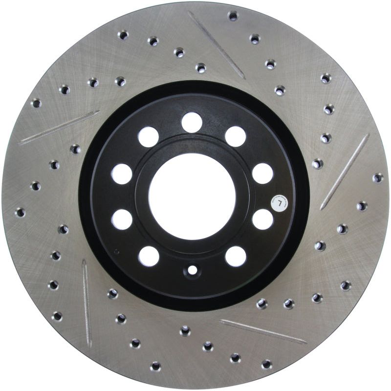 StopTech Slotted & Drilled Sport Brake Rotor-Brake Rotors - Slot & Drilled-Stoptech-STO127.33098L-SMINKpower Performance Parts