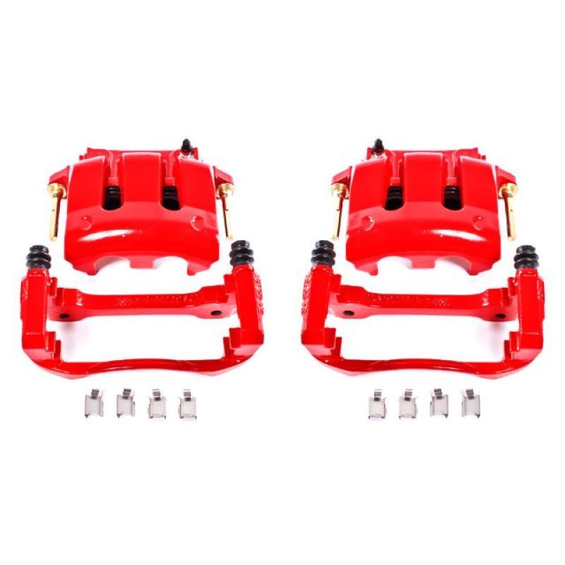 Power Stop 05-14 Ford Mustang Front Red Calipers w/Brackets - Pair-Brake Calipers - Perf-PowerStop-PSBS4928A-SMINKpower Performance Parts