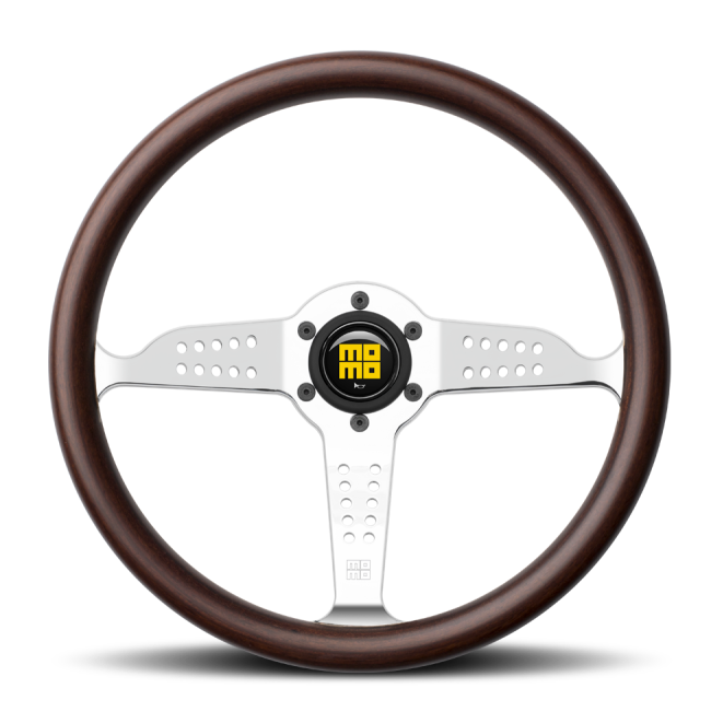 Momo Super Grand Prix Steering Wheel 350 mm - Mahogany Wood/Pol Spokes - SMINKpower Performance Parts MOMGRA35WD0P MOMO