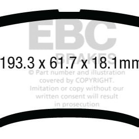 EBC 13+ Ford F250 (inc Super Duty) 6.2 (2WD) Yellowstuff Rear Brake Pads-Brake Pads - Performance-EBC-EBCDP43016R-SMINKpower Performance Parts