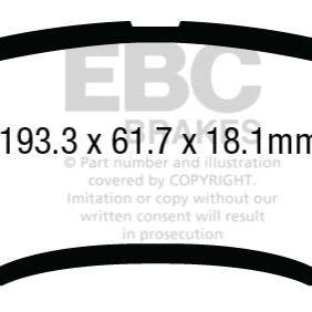 EBC 13+ Ford F250 (inc Super Duty) 6.2 (2WD) Extra Duty Rear Brake Pads-Brake Pads - Performance-EBC-EBCED93016-SMINKpower Performance Parts