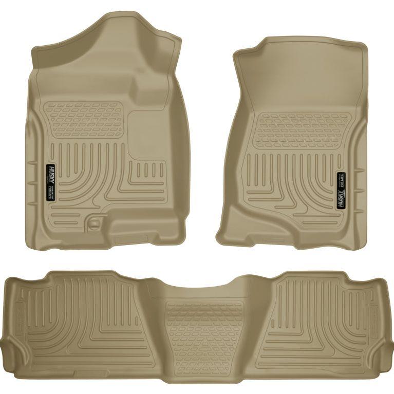 Husky Liners 07-13 GM Escalade/Suburban/Yukon WeatherBeater Tan Front & 2nd Seat Floor Liners-Floor Mats - Rubber-Husky Liners-HSL98253-SMINKpower Performance Parts