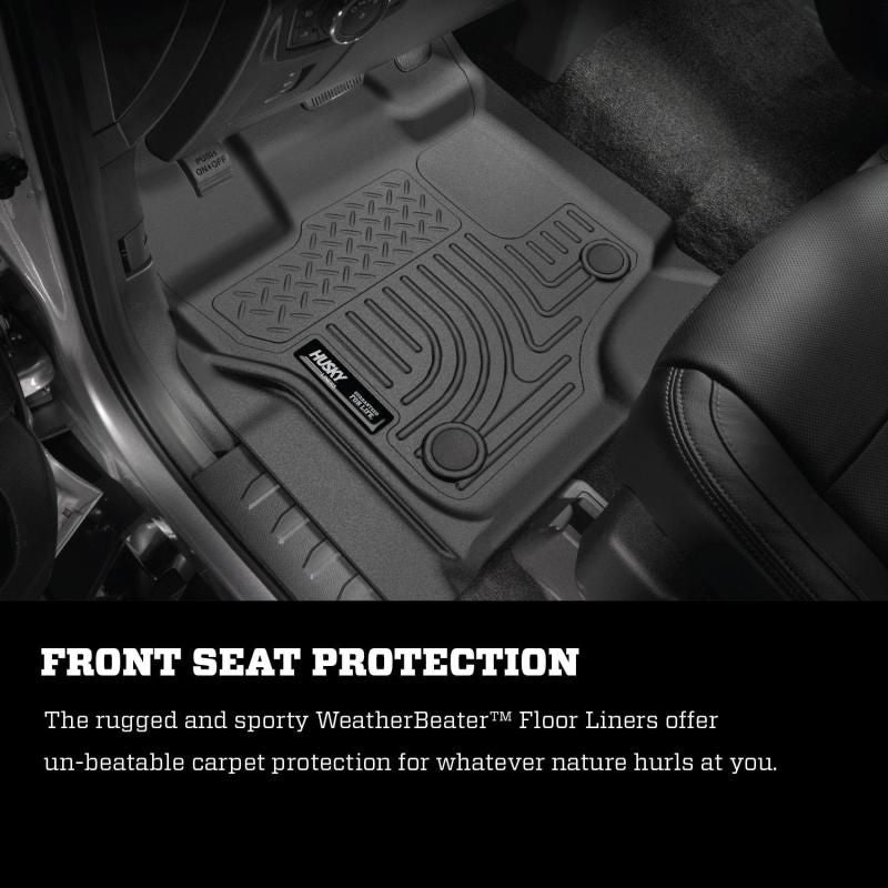 Husky Liners 15-23 Ford F-150 SuperCrew Weatherbeater Black Front & 2nd Seat Floor Liners-Floor Mats - Rubber-Husky Liners-HSL94041-SMINKpower Performance Parts