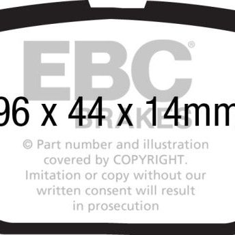 EBC 11+ Fiat 500 1.4 (ATE Calipers) Yellowstuff Rear Brake Pads-Brake Pads - Performance-EBC-EBCDP41880R-SMINKpower Performance Parts