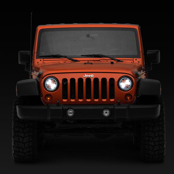 Raxiom 97-18 Jeep Wrangler TJ/JK Axial Spider LED Headlight w/ Amber DRL- Chrome Hsng (Clear Lens) - SMINKpower Performance Parts RAXJ108047 Raxiom