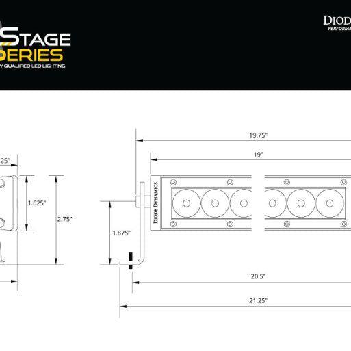 Diode Dynamics 18 In LED Light Bar Single Row Straight - Amber Combo Each Stage Series - SMINKpower Performance Parts DIODD5052 Diode Dynamics