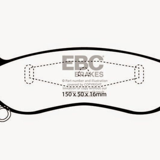 EBC 03+ Ford Crown Victoria 4.6 Redstuff Rear Brake Pads-Brake Pads - Performance-EBC-EBCDP31677C-SMINKpower Performance Parts