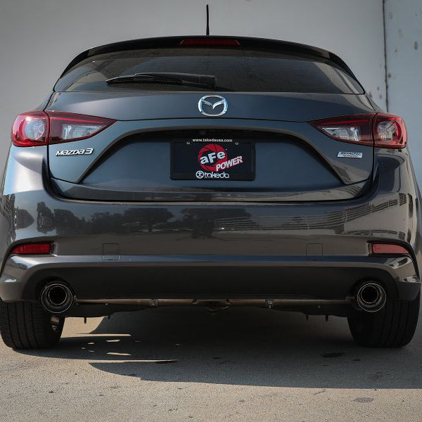 aFe Takeda 2-1/2in 304 SS Axle-Back Exhaust w/ Carbon Fiber Tips 14-18 Mazda 3 L4 2.0L/2.5L - afe-takeda-2-1-2in-304-ss-axle-back-exhaust-w-carbon-fiber-tips-14-18-mazda-3-l4-2-0l-2-5l