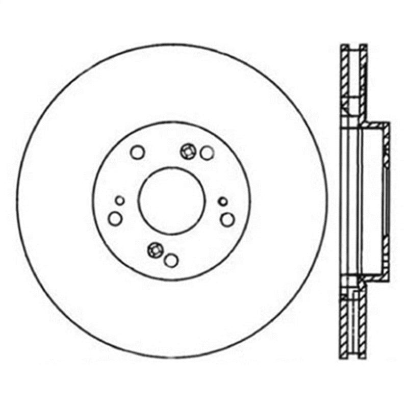 StopTech Power Slot Slotted 06-08 Honda Civic Si Front Left Rotor-Brake Rotors - Slotted-Stoptech-STO126.40057SL-SMINKpower Performance Parts