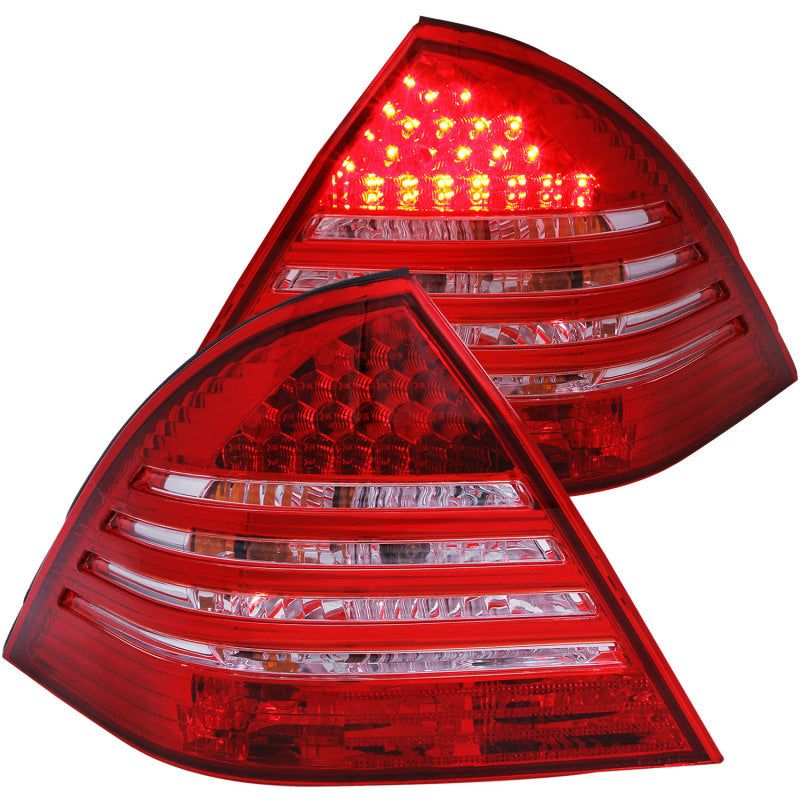 ANZO 2001-2004 Mercedes Benz C Class W203 Taillights Red/Smoke-Tail Lights-ANZO-ANZ221151-SMINKpower Performance Parts