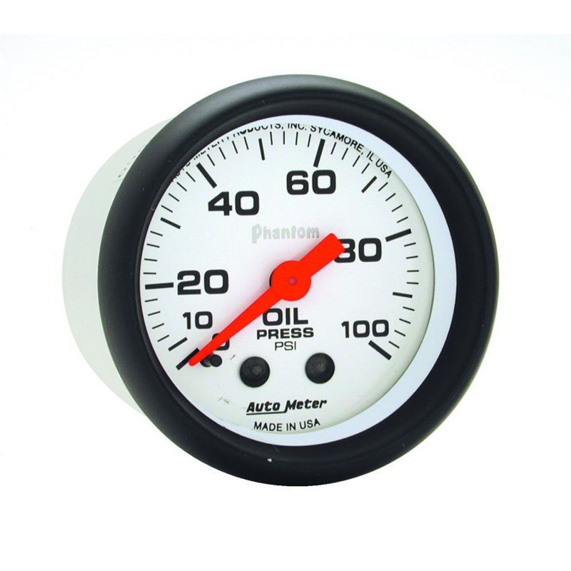 Autometer Phantom 52mm 0-100 PSI Mechanical Oil Pressure Gauge-Gauges-AutoMeter-ATM5721-SMINKpower Performance Parts