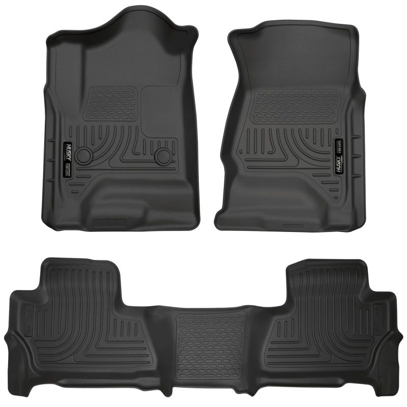 Husky Liners 2015 Chevy/GMC Tahoe/Yukon WeatherBeater Combo Black Floor Liners-Floor Mats - Rubber-Husky Liners-HSL99201-SMINKpower Performance Parts