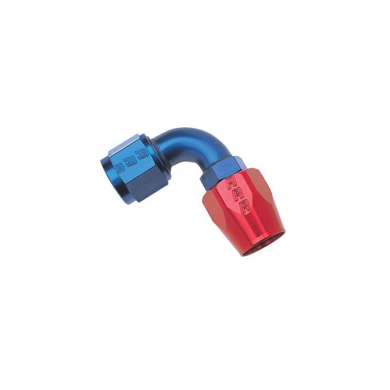Russell Performance -6 AN Red/Blue 90 Degree Full Flow Hose End - SMINKpower Performance Parts RUS610160 Russell