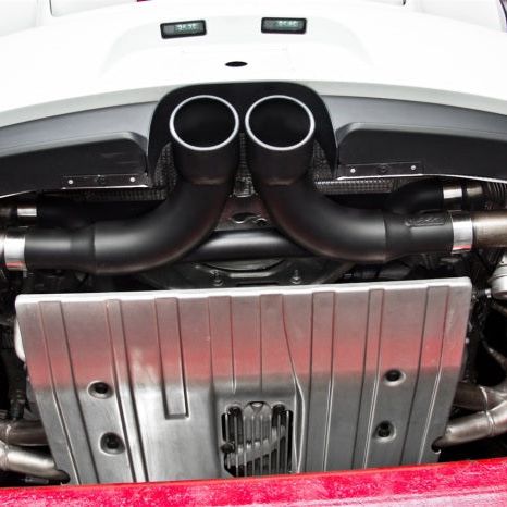 MBRP 14-19 Porsche GT3/GT3RS 3in Center Muffler Bypass 4in Tips - Black Coated-Catback-MBRP-MBRPS7607BLK-SMINKpower Performance Parts