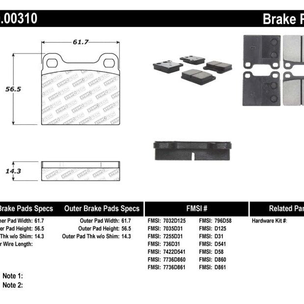 StopTech Performance 98-04 Volvo C70/98-00 V70 Rear Brake Pads-Brake Pads - Performance-Stoptech-STO309.00310-SMINKpower Performance Parts