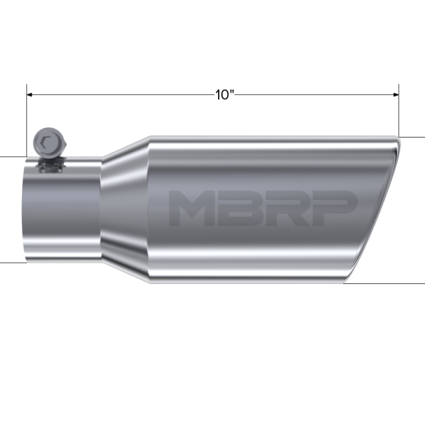 MBRP Universal Tip 4in OD 2.75in Inlet 10in Length Angled Rolled End T304-Steel Tubing-MBRP-MBRPT5157-SMINKpower Performance Parts