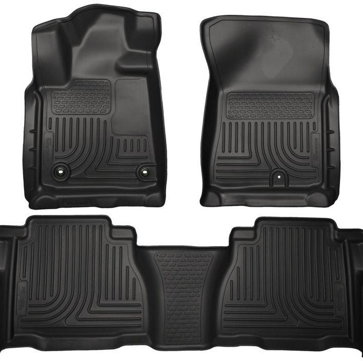 Husky Liners 12-13 Toyota Tundra Weatherbeater Black Front & 2nd Seat Floor Liners-Floor Mats - Rubber-Husky Liners-HSL99591-SMINKpower Performance Parts