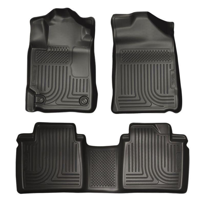 Husky Liners 13-14 Toyota Avalon Electric/Gas Weatherbeater Black Front & 2nd Seat Floor Liners-Floor Mats - Rubber-Husky Liners-HSL98501-SMINKpower Performance Parts