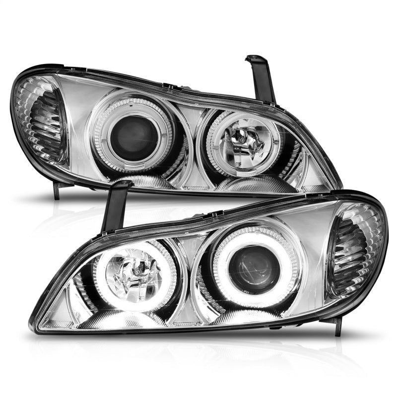 ANZO 2000-2004 Infiniti I30 Projector Headlights w/ Halo Chrome-Headlights-ANZO-ANZ121078-SMINKpower Performance Parts