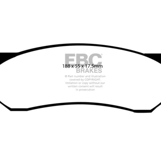 EBC 00-01 Dodge Ram 1500 (4WD) Pick-up 3.9 Extra Duty Front Brake Pads-Brake Pads - Performance-EBC-EBCED91267-SMINKpower Performance Parts