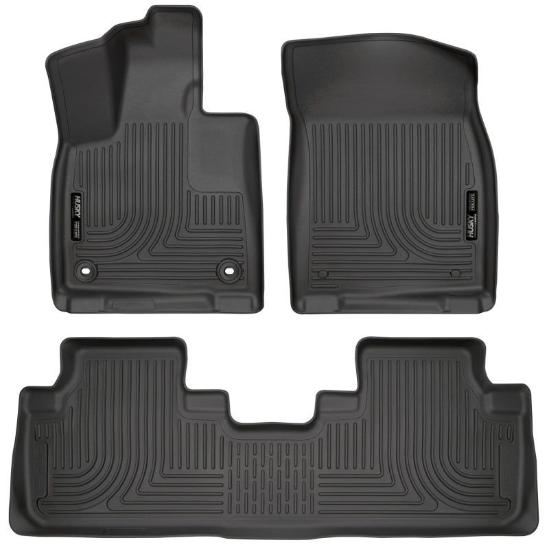 Husky Liners Weatherbeater 16-17 Lexus RX350 / 16-17 RX450H Front & 2nd Seat Floor Liners - Black-Floor Mats - Rubber-Husky Liners-HSL99651-SMINKpower Performance Parts