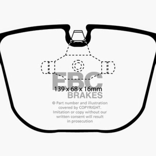 EBC 08-10 BMW M3 4.0 (E90) Yellowstuff Rear Brake Pads-Brake Pads - Performance-EBC-EBCDP41451R-SMINKpower Performance Parts