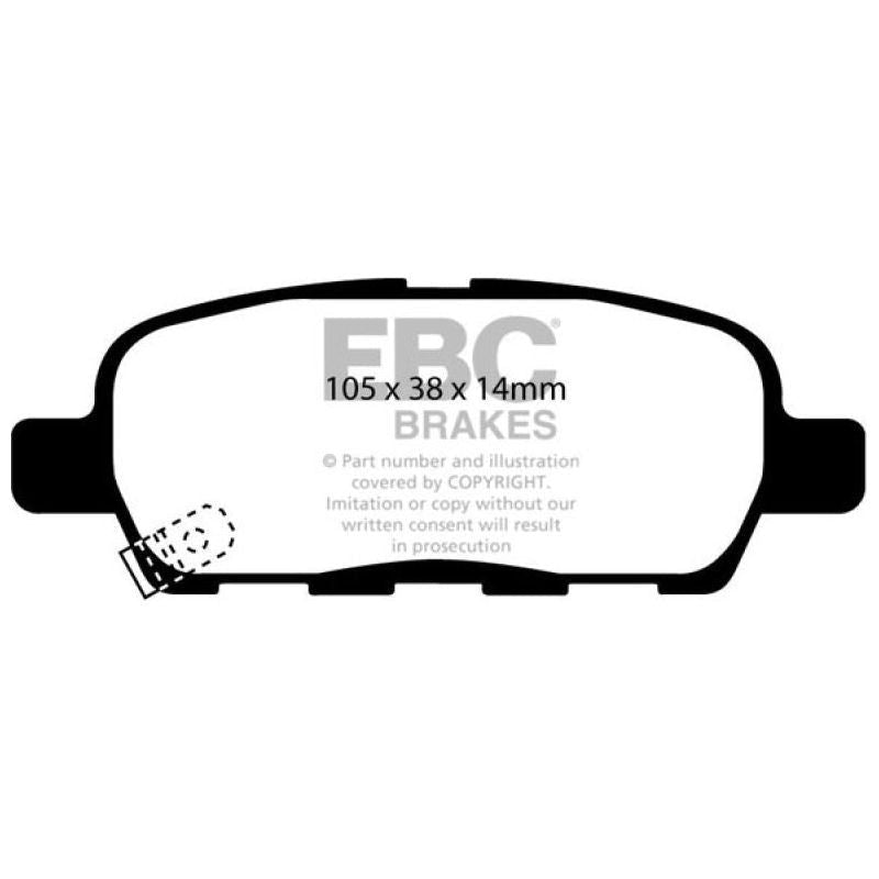 EBC 02 Infiniti G35 3.5 w/o DCS Redstuff Rear Brake Pads-Brake Pads - Performance-EBC-EBCDP31666C-SMINKpower Performance Parts