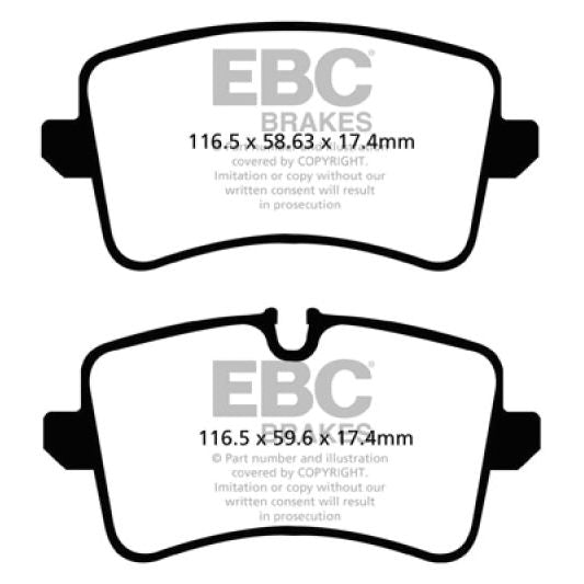 EBC 11 Audi A6 2.0 Turbo Yellowstuff Rear Brake Pads-Brake Pads - Performance-EBC-EBCDP42082R-SMINKpower Performance Parts