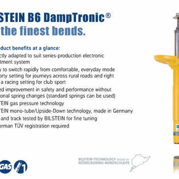 Bilstein B6 (DampTronic) 2015 BMW M3/M4 Front Left Monotube Strut Assembly - SMINKpower Performance Parts BIL31-246200 Bilstein