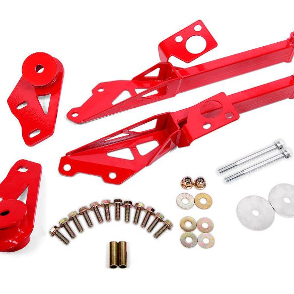 BMR Suspension 15-18 Ford Mustang S550 IRS Subframe Support Brace (Red)-Chassis Bracing-BMR Suspension-BMRCB762R-SMINKpower Performance Parts