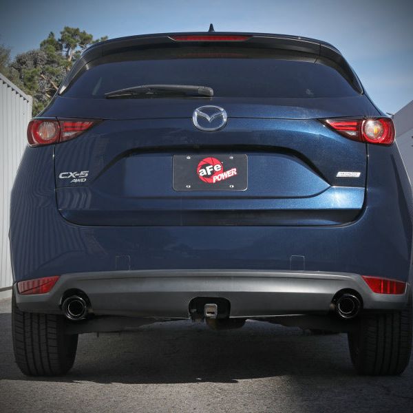 aFe Takeda 17-21 Mazda CX-5 2.5L (t) 2.5in. SS Axle-Back Exhaust System w/Black Tips - SMINKpower Performance Parts AFE49-37021-B aFe