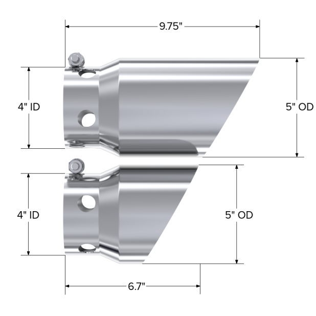 MBRP 2008 Ford F250/350/450 6.4 L 4 inlet 5 Tip Cover Set - 6 and 9 in length-Steel Tubing-MBRP-MBRPT5111-SMINKpower Performance Parts
