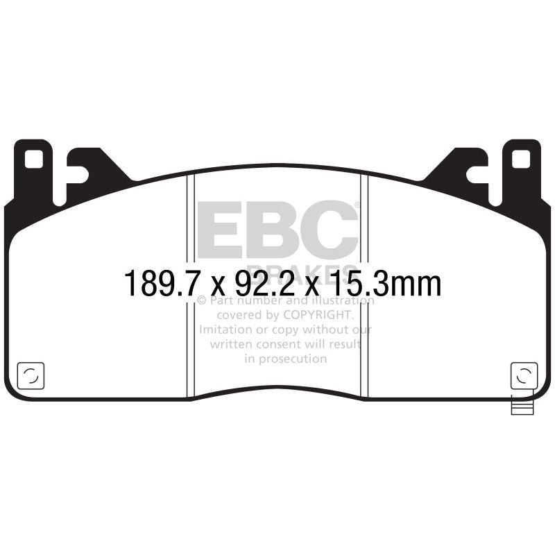 EBC 2015+ Ford Mustang (6th Gen) 5.2L (GT350) Shelby Redstuff Front Brake Pads-Brake Pads - Performance-EBC-EBCDP33055C-SMINKpower Performance Parts