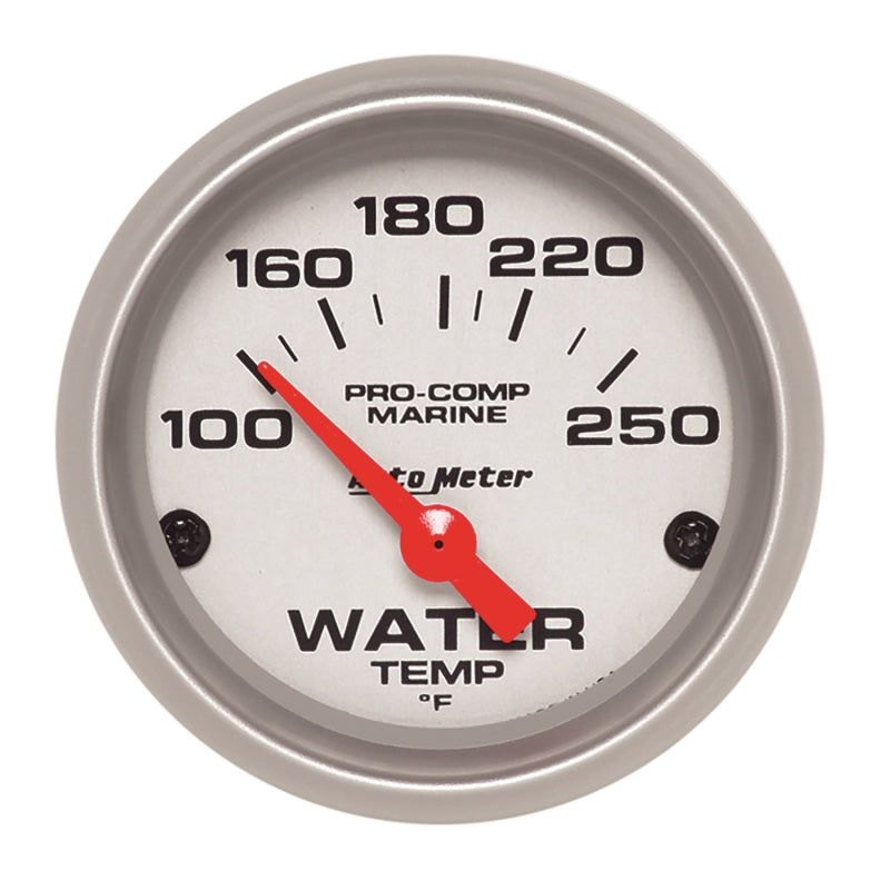 Autometer Water Temp Gauge 2 1/6in 100-200 Degree F Electric Marine Silver-Gauges-AutoMeter-ATM200762-33-SMINKpower Performance Parts