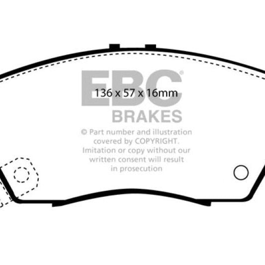 EBC 12 Acura ILX 1.5 Hybrid Greenstuff Front Brake Pads-Brake Pads - Performance-EBC-EBCDP2891-SMINKpower Performance Parts