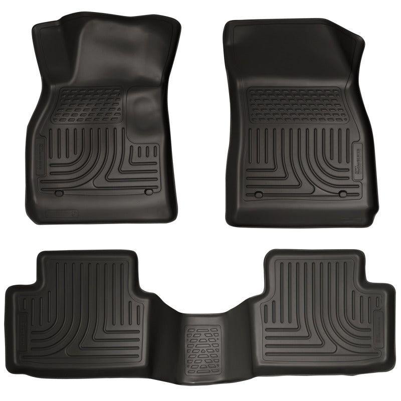 Husky Liners 13 Chevy Malibu WeatherBeater Black Front & 2nd Seat Floor Liners-Floor Mats - Rubber-Husky Liners-HSL98191-SMINKpower Performance Parts